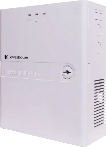 A complete 12V DC power supply and UPS battery backup in one compact enclosure. When operating from 240V, it automatically charges the internal battery (available separately) and powers the connected load (max 5A). 