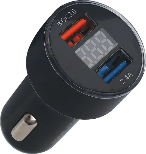 This dual charger allows you to power up to two devices in your car. Max combined current output is 5.5A.