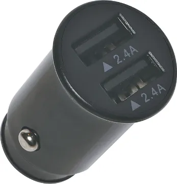 2.4A Dual USB Car Adapter Provides two 2.4A USB charging outlets. Suitable for charging phones, tablets, drones, cameras and other devices.