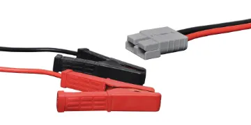 0.3m Battery Clamps To Anderson Style Cable This series of high current connectors are ideal for automotive, 4WD and caravan uses. The connectors are also suitable for industrial interconnection.