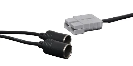This dual car accessory (cigarette lighter) socket to Anderson plug adaptor cable allows connection of DC appliances fitted with car accessory plugs to be powered from an Anderson extension cable. 