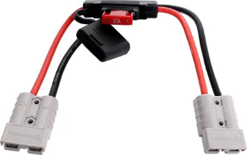 0.3m Anderson To Anderson Style Cable With Inline Fuse This Anderson style ring terminal adaptor cable allows you to permanently connect an Anderson style connection cable to your vehicles battery.