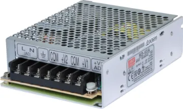 RD-65A 66W 5VDC / 12VDC Dual Rail Switchmode Power Supply The Mean Well RD-65A has a rated output of 66W with dual voltage rails at 5V DC and 12V DC. This range of switchmode power supplies offer high efficiency DC power in a compact enclosure. They are designed to be installed within a secondary cabinet as the 240V input terminals are exposed