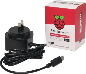 5.1V DC 3A Raspberry Pi 4 Power Supply  Official Raspberry Pi power supply, ideal for use with the Raspberry Pi 4 Model B board. This power supply comes with USB Type C lead and AU mains plug. It supports up to 3A of current to power devices through four USB ports on the board.