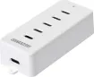 Ideal for the workbench, the office or even at home. This compact and portable 5 port USB C extension charger hub provides multiple ports for charging devices up to a total output of 100W.
