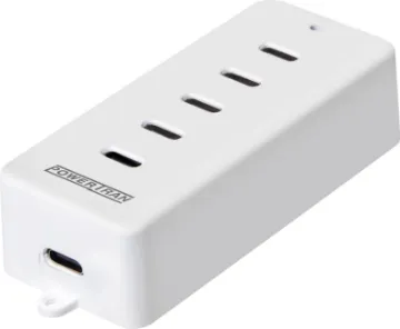5 Way USB-C QC3.0 100W PD Charger Hub Ideal for the workbench, the office or even at home. This compact and portable 5 port USB C extension charger hub provides multiple ports for charging devices up to a total output of 100W.