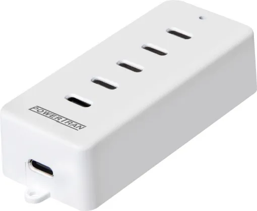 Ideal for the workbench, the office or even at home. This compact and portable 5 port USB C extension charger hub provides multiple ports for charging devices up to a total output of 100W.