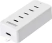 Ideal for the workbench, the office or even at home. This compact and portable 5 port USB C extension charger hub provides multiple ports for charging devices up to a total output of 100W.