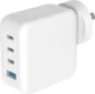 140W four output USB wall charger with 3 x USB power delivery charging up to 140W max (PD 3.1/PPS). Equipped with GaN charging chip. 