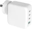 140W four output USB wall charger with 3 x USB power delivery charging up to 140W max (PD 3.1/PPS). Equipped with GaN charging chip. 