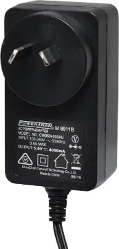 5V DC 4A Appliance Power Supply Adapter 5V DC Switchmode Plugpack Supplied with fixed 2.1mm DC jack. Compact design with high current regulated output. Energy authority approved. MEPS approved.
5VDC @ 4A.