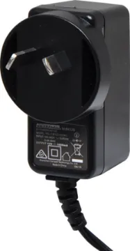 12V DC 1A Appliance Power Supply Adapter 12V DC Switchmode Plugpack Supplied with fixed positive to tip 2.1mm DC jack. Compact design with high current regulated output. Energy authority approved. MEPS approved.
12VDC @ 1A.