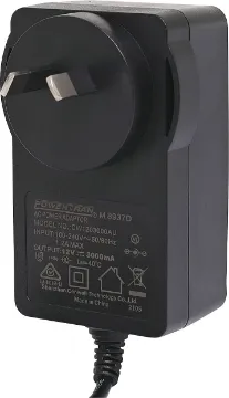 12V DC 3A Appliance Power Supply Adapter 12V DC Switchmode Plugpack Supplied with fixed 2.1mm DC positive tip. Compact design with high current regulated output. Energy authority approved. MEPS approved.
12VDC @ 3A.