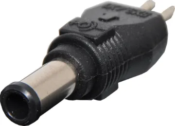 5.0 X 3.4 X 1.0/10MM Pin Plug DC Reversible polarity connector to suit the Powertran range of plugpacks.
Moulded in black plastic , with polarity indicators.