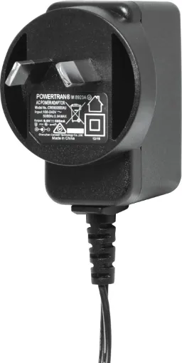Supplied with fixed tip positive 2.1mm DC jack. MEPS approved. Energy authority approved.