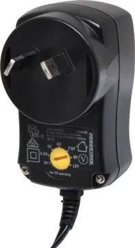 3-12V DC 600mA Appliance Power Supply Adapter Tips Included:
2.1 x 5.5mm
2.5 x 5.5mm
1.35 x 5.5mm
1.7 x 4.0mm
1.5 x 5.0mm
0.75 x 2.35mm
