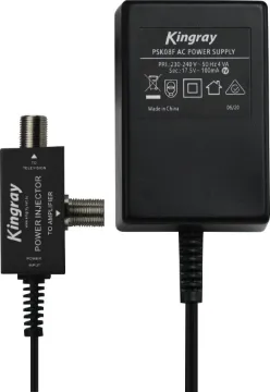 17.5VAC 100mA Plugpack with F type Output 17.5V AC 100mA plugpack with F type socket arrangement designed to plug in line with Kingray range of masthead amplifiers.