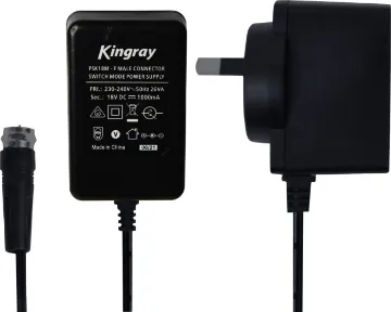 PSK18M 18VDC 1000mA Power Supply With F-Type Connector PSK18M. Kingray’s power supplies have constantly maintained their reputation as the highest quality and most reliable power supplies to the antenna industry. They feature posistor protection circuitry and fully comply with Australian and New Zealand Energy Standards.