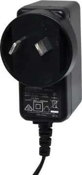 12V DC 1A Appliance Power Supply Adapter (2.5mm) 12V DC, 1 Amp Switchmode Plugpack Supplied with a fixed positive to tip 2.5mm DC jack (2.5ID x 5.5OD x 10L). Compact design with high current regulated output. Energy authority approved. MEPS approved. Dimensions: 60L x 40H x 35D mm.