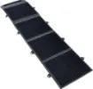 Provide portable charging power for your campsite set up. Double stitched panels, durable webbing straps and metal hanging loops and zippered cable pocket. Folds up and secures with velcro for a fast getaway! 5m Anderson cable connection. 
