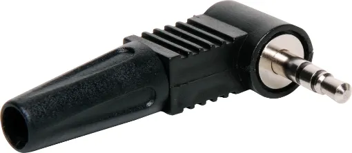 3.5mm stereo 90 deg. line plug with 5mm cable entry.