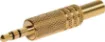 3.5mm stereo jack plug. Gold.