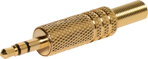 3.5mm stereo jack plug. Gold.