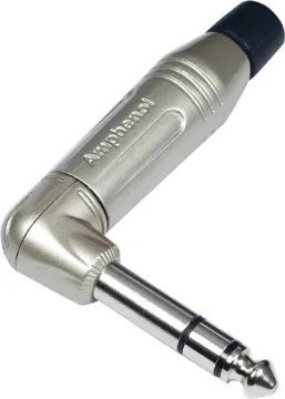 6.35mm 90 Deg. Stereo Metal ACPS-RN Jack Plug High quality Amphenol right angle jack plug. Designed for use in high end audio installations where space is limited.