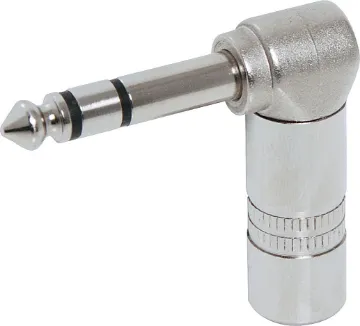 6.35mm 90 Degree Stereo Metal Jack Plug 6.35mm Plug 90 Degree Stereo. Metal Housing