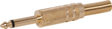 6.35mm Mono Gold Metal Jack Plug 6.35mm Mono Jack. Gold.