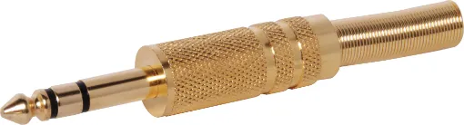 Plug jack, 6.35mm Stereo. Gold