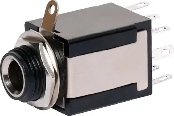 6.35mm Insulated DPDT Stereo Jack Socket 6.35mm chassis mount insulated stereo socket with DPDT 
isolated switch. Insulated from chassis.