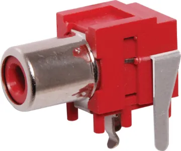 Red PCB Mount Switched RCA Socket PCB mount RCA socket. Switch Version.