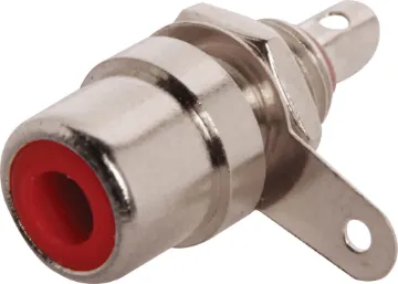 Red RCA Socket Chassis Single Hole Mount RCA Socket. Mounting hole 6mm .  Red