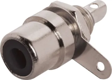 Black RCA Socket Chassis Single Hole Mount RCA Socket. Mounting hole 6mm . Black