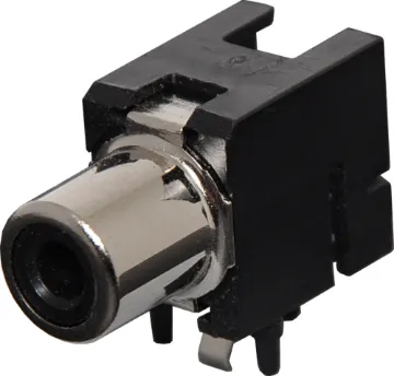 Black PCB Mount RCA Socket Single PCB RCA socket.