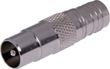 Crimp On RG6 Metal Male Plug PAL 75 Ohm Metal 75 ohm PAL line plug to suit RG6 coaxial cable. Normal and Quad Screened. Crimp type.