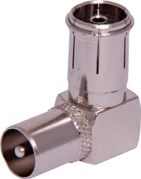Right Angle PAL Male to PAL Female Adapter 75Ω Male to Female Pal Right angle adaptor