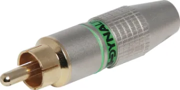 Green 8mm Pro Metal Gold RCA Line Plug Super high-quality metal RCA plugs with gold plated contacts for ultra low connection loss.