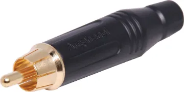 ACPR-BLK Black RCA Line Plug AMPHENOL (formerly Alcatel) connectors are ideal for use in high performance audio applications, including mobile PA use. They represent a no-compromise approach to connector technology, with rugged construction, secure mechanical characteristics and low