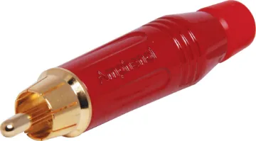 ACPR-RED Red RCA Line Plug AMPHENOL (formerly Alcatel) connectors are ideal for use in high performance audio applications, including mobile PA use. They represent a no-compromise approach to connector technology, with rugged construction, secure mechanical characteristics and low