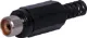 Black RCA Plastic Line Socket Plastic RCA line connector with strain relief. Maximum cable entry size 5mm Ø. Black.