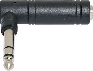 6.35mm Stereo Plug to 6.35mm Stereo Socket Right Angle Adapter Right Angle 6.35mm Stereo Plug to 6.35mm Socket Adapter