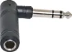 Right Angle 6.35mm Stereo Plug to 6.35mm Socket Adapter