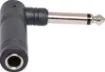 Right Angle 6.35mm Mono Plug to 6.35mm Socket Adapter