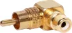 RCA to 1 x RCA Skt.

Depth when plugged in: 19mm
Overall dimensions: 32 x 25mm.