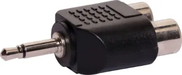 2 RCA Female to 3.5mm Mono Plug Adapter 2 RCA Female to 3.5mm Mono Plug Adapter.