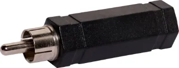 RCA Male to 6.35mm Stereo Socket Adapter RCA Male to 6.35mm Stereo Socket Adapter.