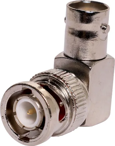Male to female BNC, 90deg. Right angle adaptor