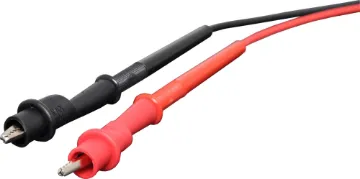 Test Lead Set with Screw On Croc Clips The 2 in 1 design is fitted with spike probes which can then be adapted by screwing on the supplied croc clips to the end. Shrouded banana plugs and soft rubber construction for long service life.